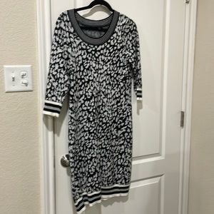 Gently used black, white, gray, dress. High quality dress.